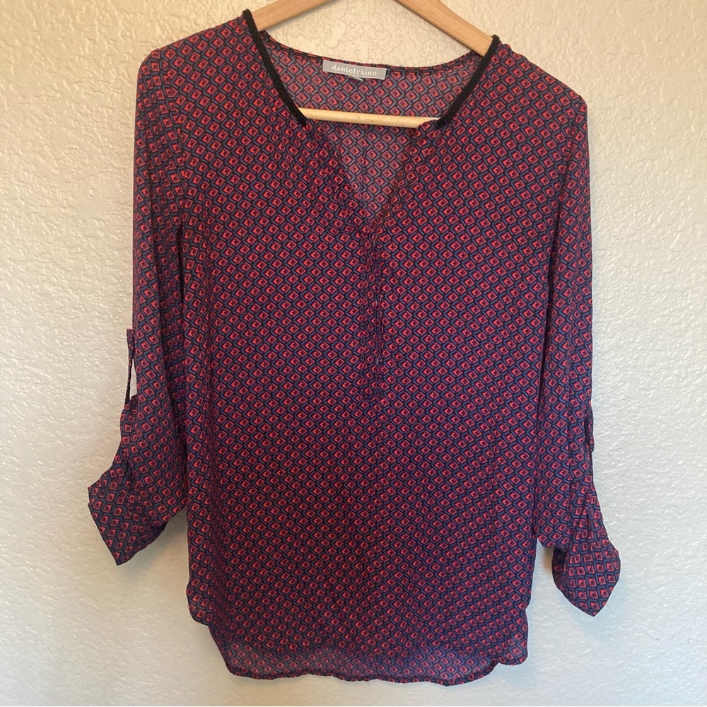 Daniel Rainn Multicolor Geometric Pattern Blouse